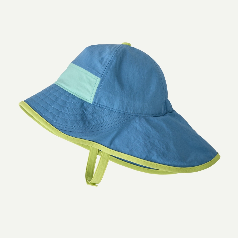 Blue & Mint Wide-Brim Sun Hat with